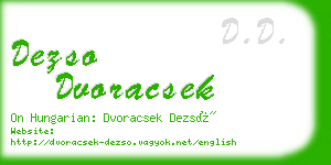 dezso dvoracsek business card